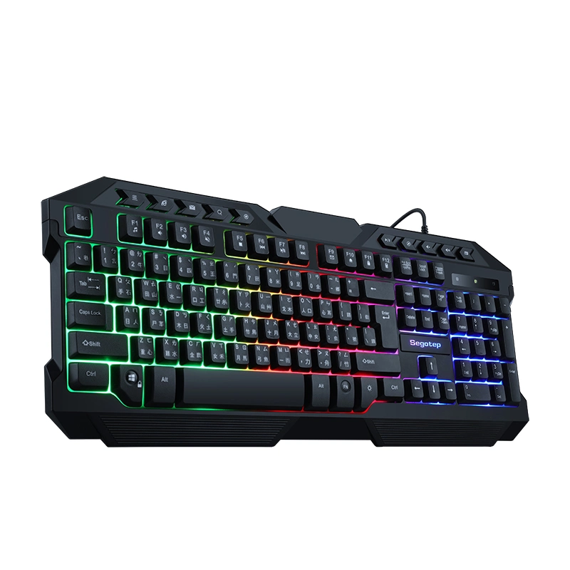 Gaming Office Membrane Keyboard 114 Keys Colorful Back-Lit with 19-Key Rollover