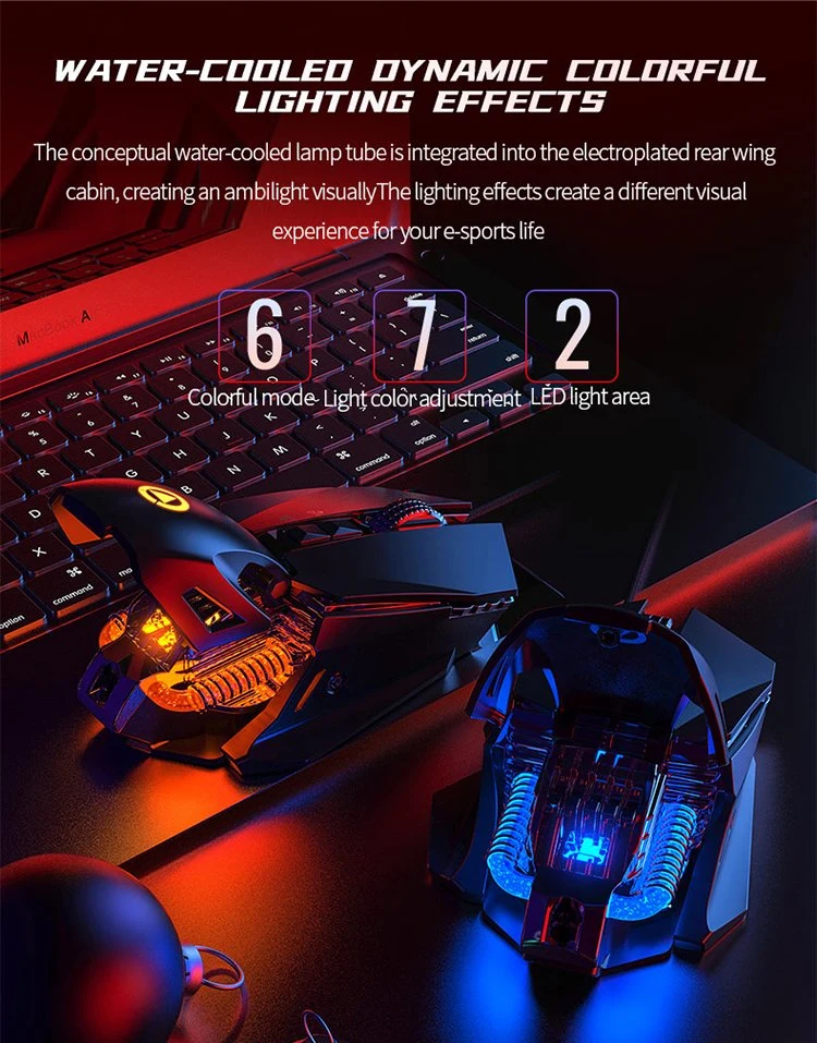 New Arrival Cheap USB 3D Mouse up to 7200 Dpi LED RGB Wired Optical Gamer PC Mice Computer Office Gaming Mouse for Game