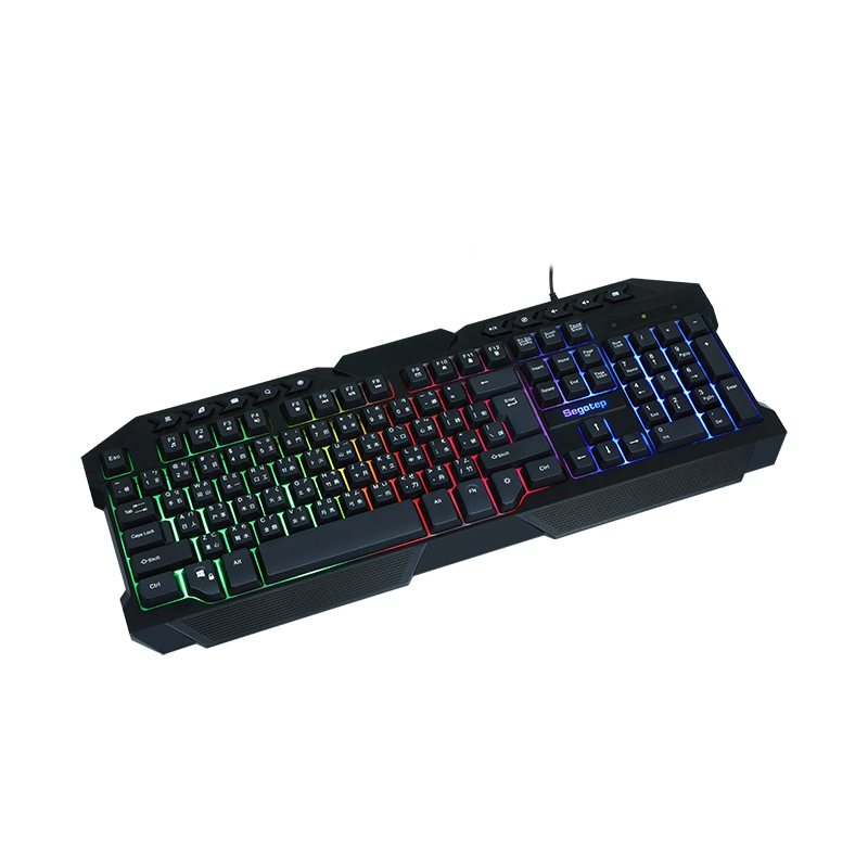 Gaming Office Membrane Keyboard 114 Keys Colorful Back-Lit with 19-Key Rollover