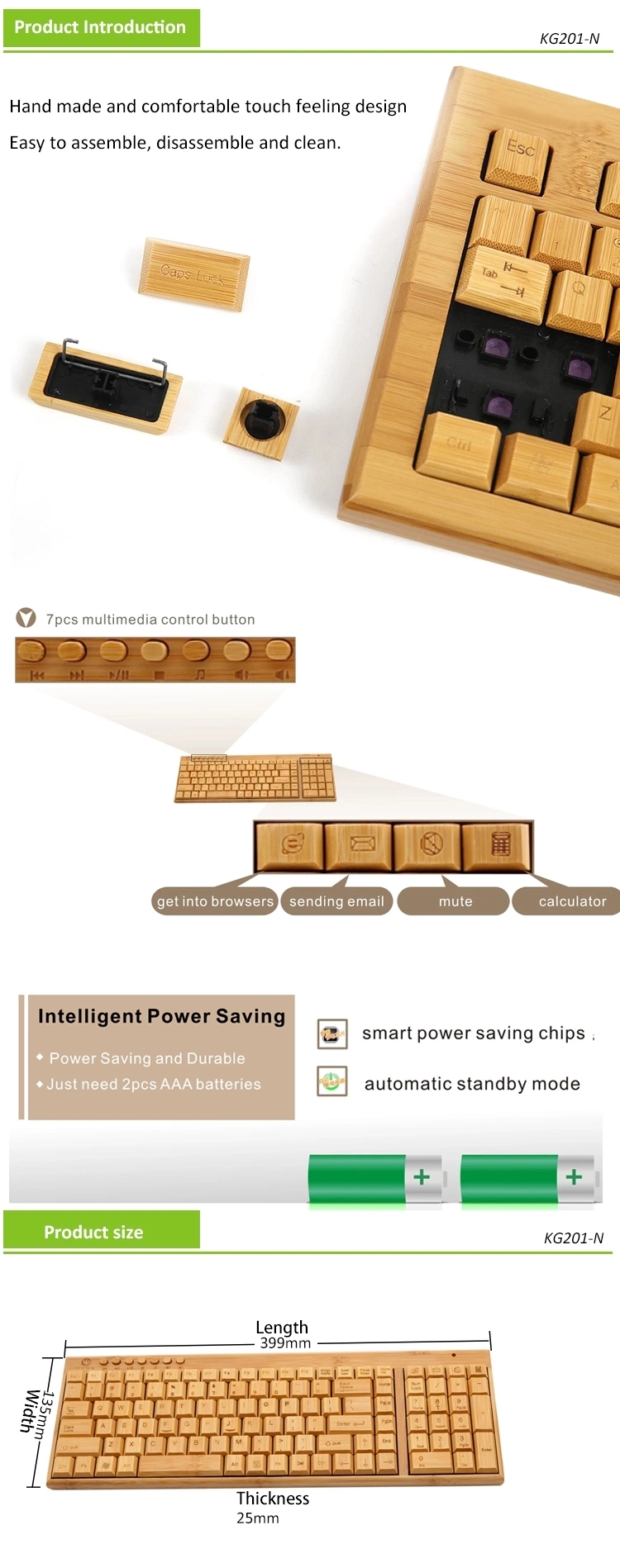 The Bamboo Wireless Keyboard and Mouse for Office